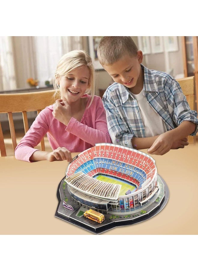 Arabest Classic Football Stadium Puzzle,3D Puzzle Soccer Club Venues,3D Paper Model Building Puzzle Kit, Soccer Stadium Souvenir Gift,Handmade Puzzle Ornaments，Cardboard Model (Camp NOU Stadium) - Image 2